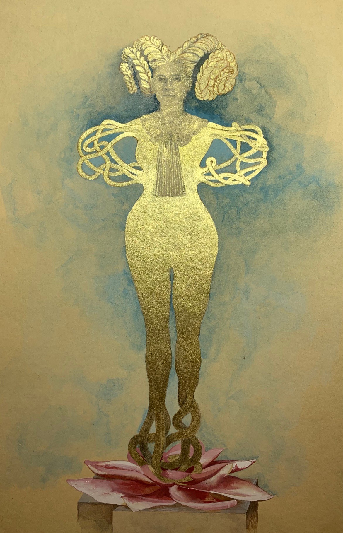 Drawing For The Sculpture For The Appellate Division Courthouse As Part Of The Project Havah… To Breathe, Air, Life, 2022. Graphite, Ink And Watercolor On Paper. 14 X 10 Inches